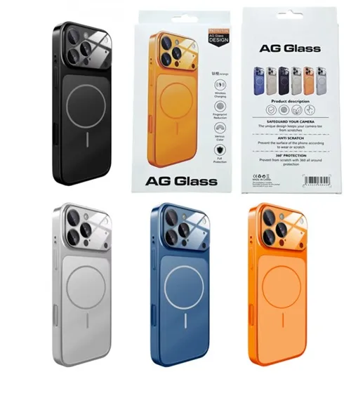 Funda AG Glass convertidora metal NEGRA - iPhone 15 pro
